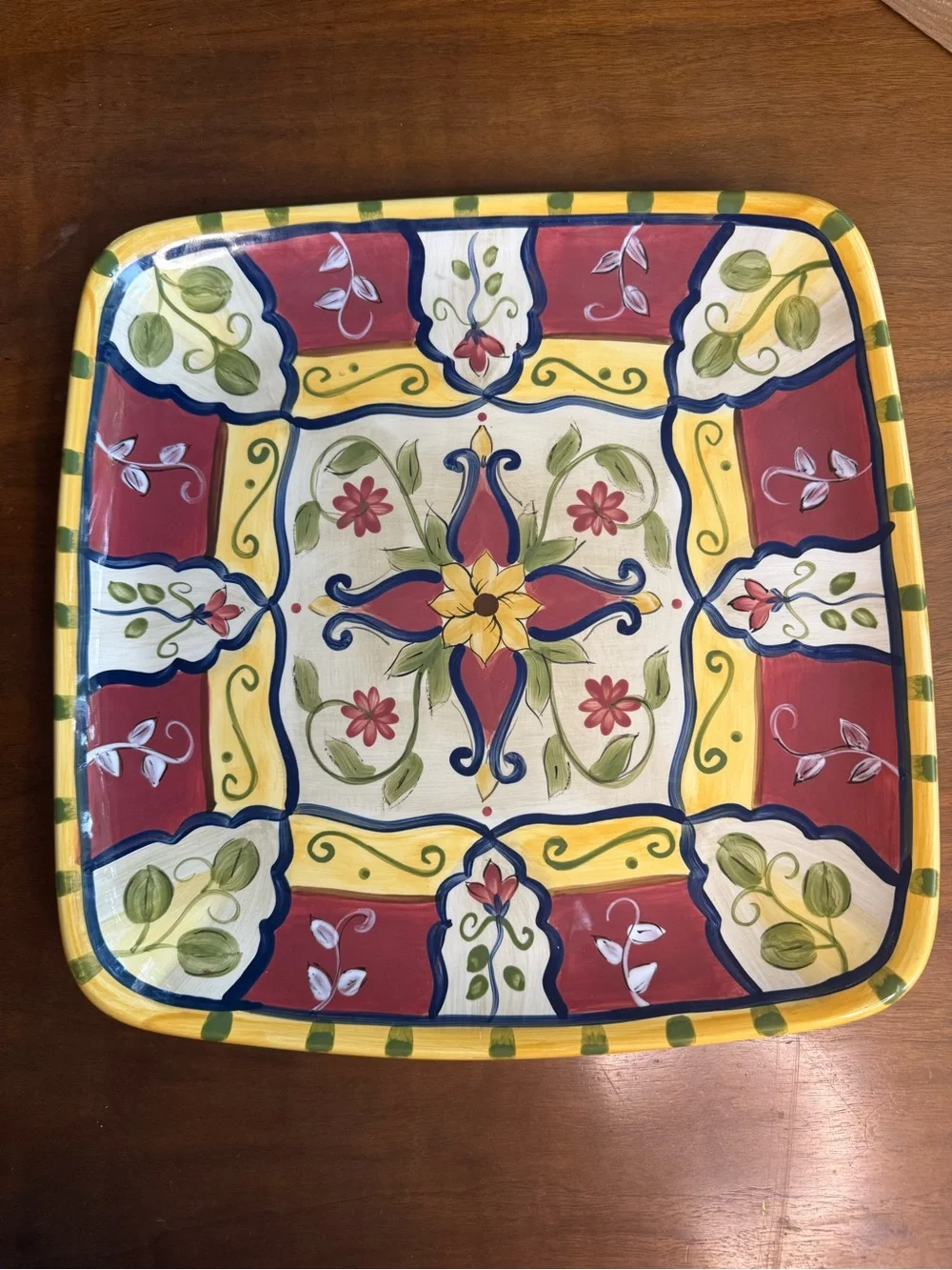 Pier 1 Imports Tuscan Vallarta Square Serving Platter Plate 13